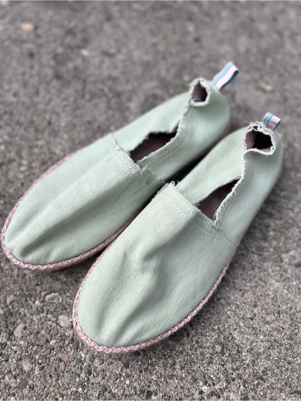 Vionic Beach Laguna Mint Green Canvas Slip-On Espadrilles Size 8